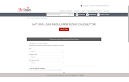 BelGAS Online Regulator Sizing Wizard